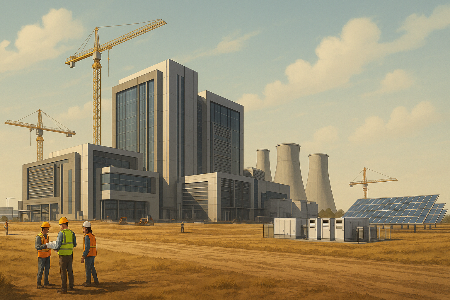 데이터 센터 건설을 표현한 이미지 AI 생성 이미지