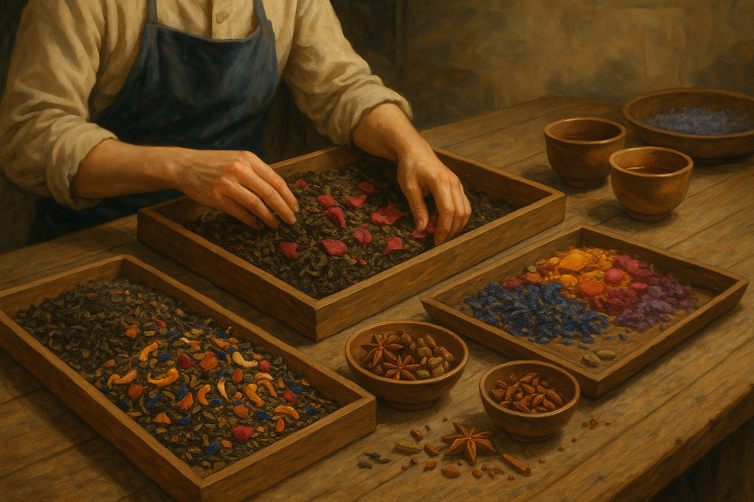 블렌딩하는 모습을 표현한 이미지 AI 생성 이미지