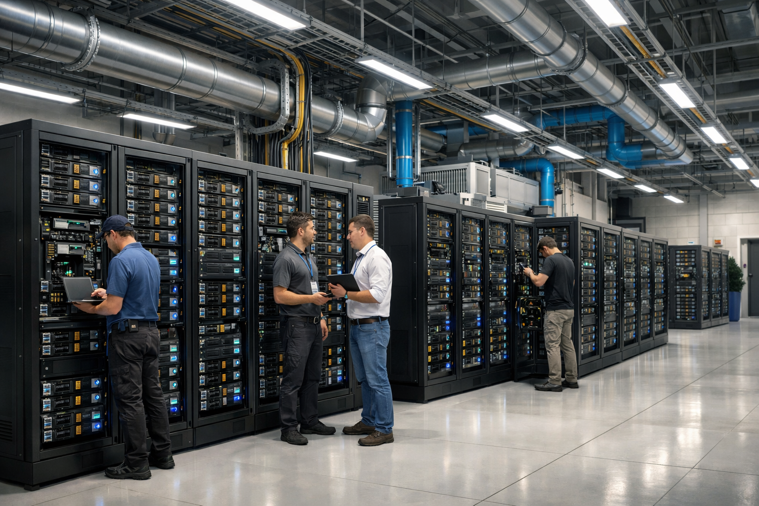 데이터 센터를 표현한 AI 이미지
