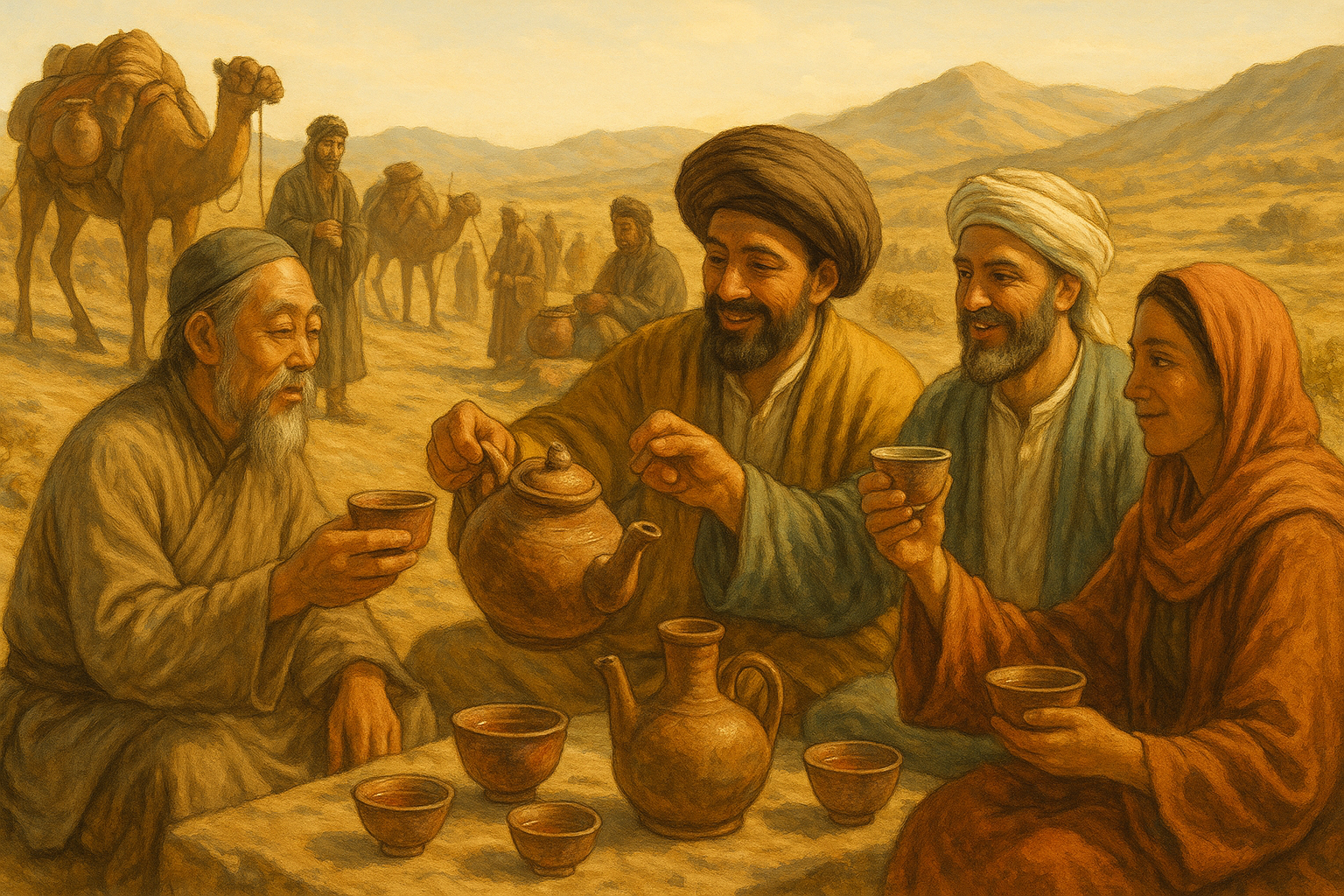 차의 역사를 설명하는 이미지 AI로 생성한 이미지