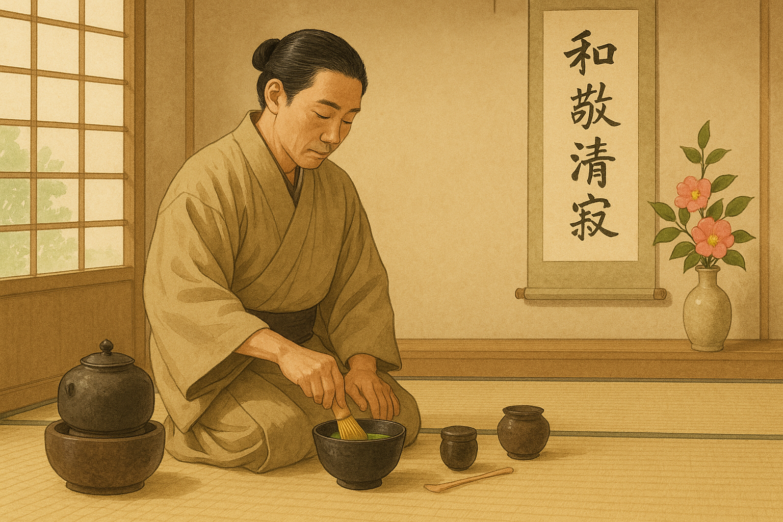 일본의 다도 문화를 표현한 이미지 AI 생성 이미지