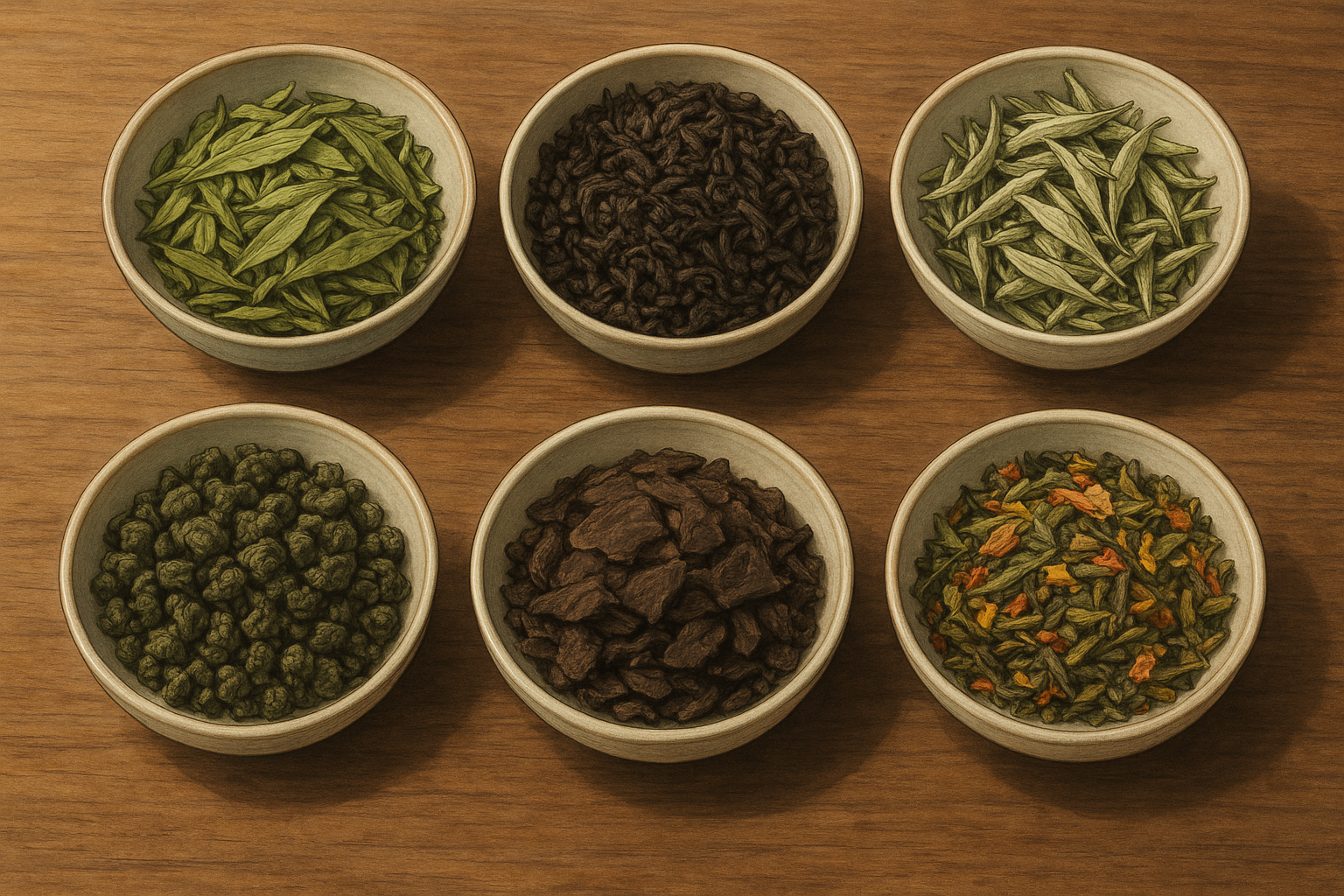 차의 종류를 표현한 이미지. AI 생성 이미지