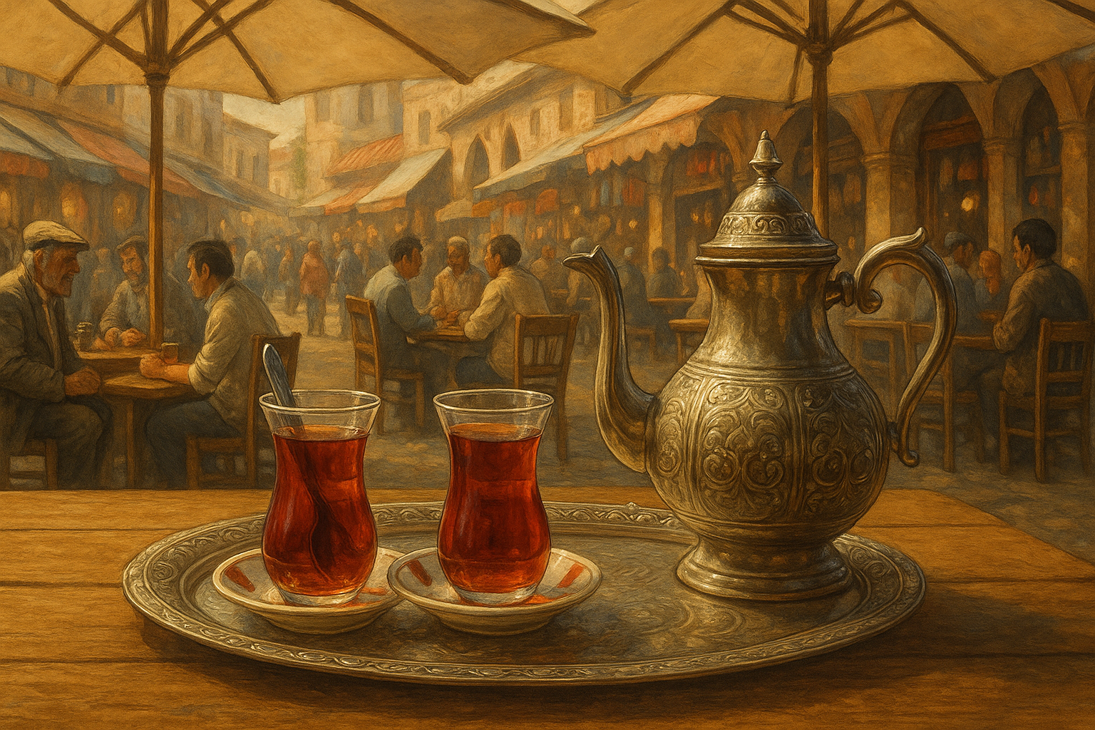 터키의 전통 차 문화를 표현한 이미지 AI 생성 이미지